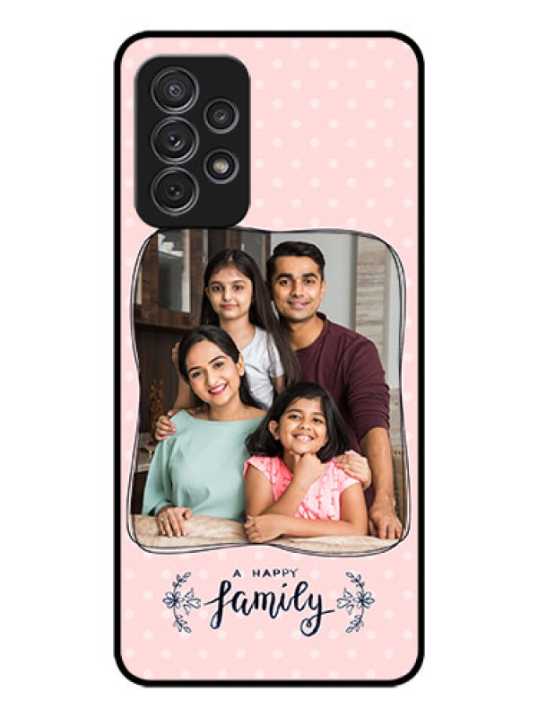 Custom Galaxy A72 Custom Glass Phone Case - Family with Dots Design