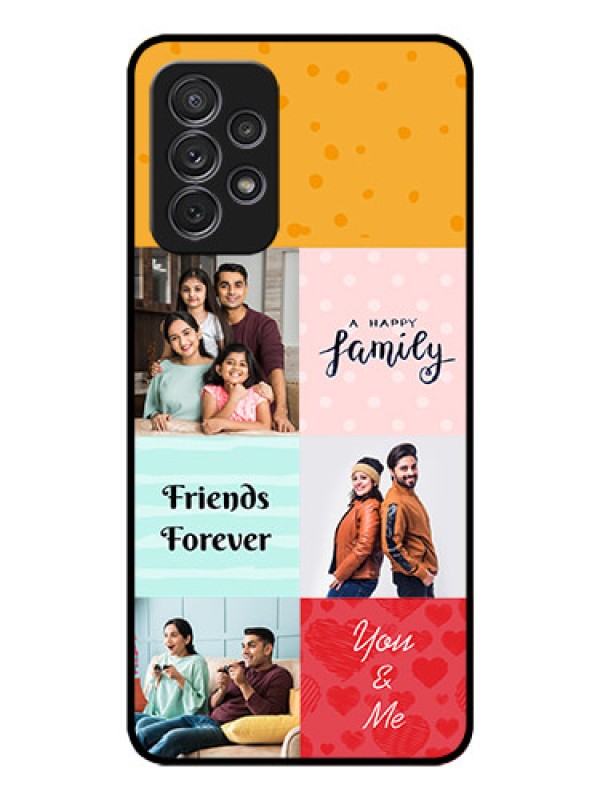 Custom Galaxy A72 Personalized Glass Phone Case - Images with Quotes Design