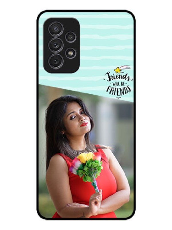 Custom Galaxy A72 Custom Glass Phone Case - Friends Picture Icon Design