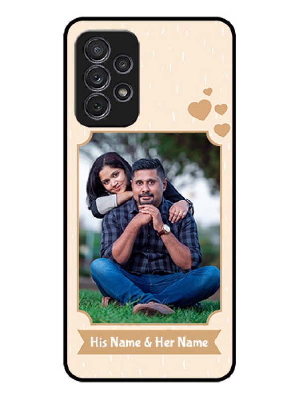Custom Galaxy A72 Custom Glass Phone Case - with confetti love design 