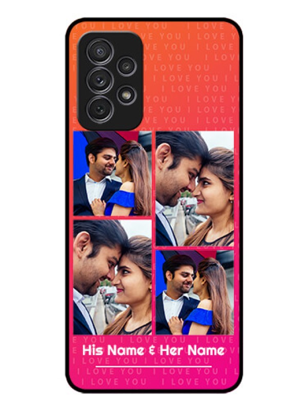 Custom Galaxy A72 Custom Glass Phone Case - I Love You Pink Design