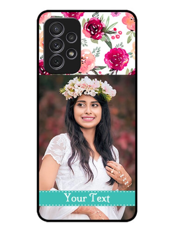 Custom Galaxy A72 Custom Glass Phone Case - Watercolor Floral Design