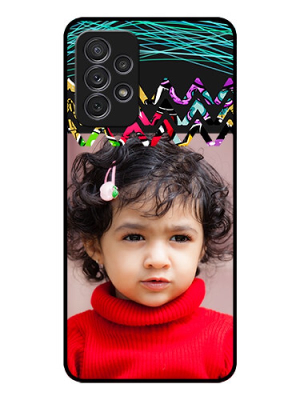 Custom Galaxy A72 Personalized Glass Phone Case - Neon Abstract Design