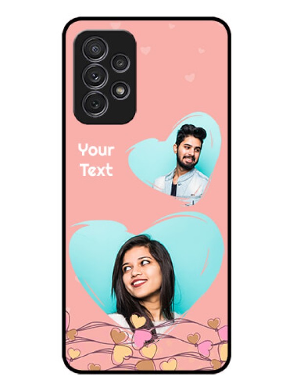 Custom Galaxy A72 Custom Glass Mobile Case - Love Doodle Design