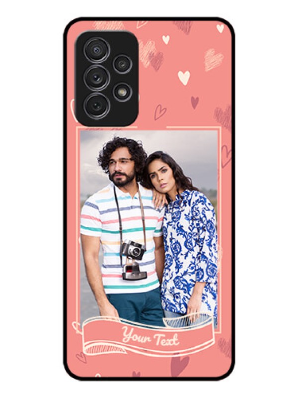 Custom Galaxy A72 Custom Glass Phone Case - Love doodle art Design