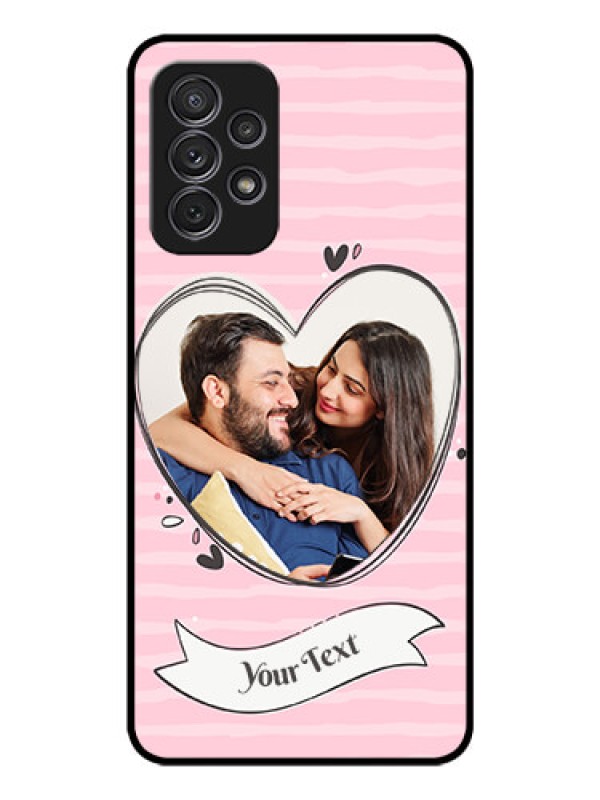 Custom Galaxy A72 Custom Glass Phone Case - Vintage Heart Design