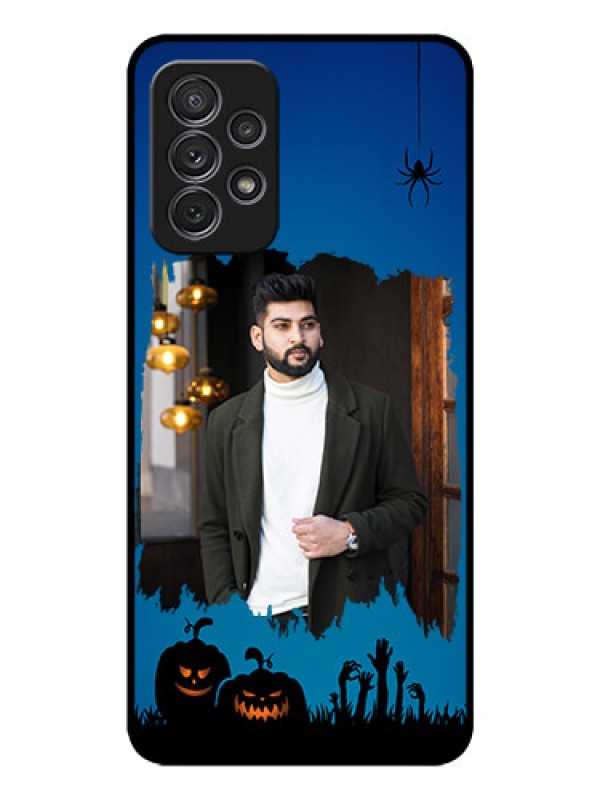 Custom Galaxy A72 Photo Printing on Glass Case - with pro Halloween design 