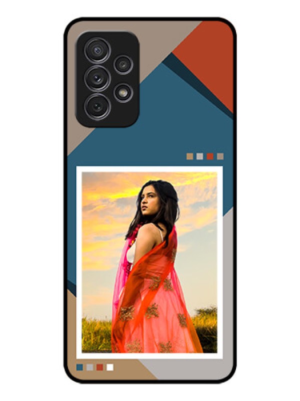 Custom Galaxy A72 Personalized Glass Phone Case - Retro color pallet Design
