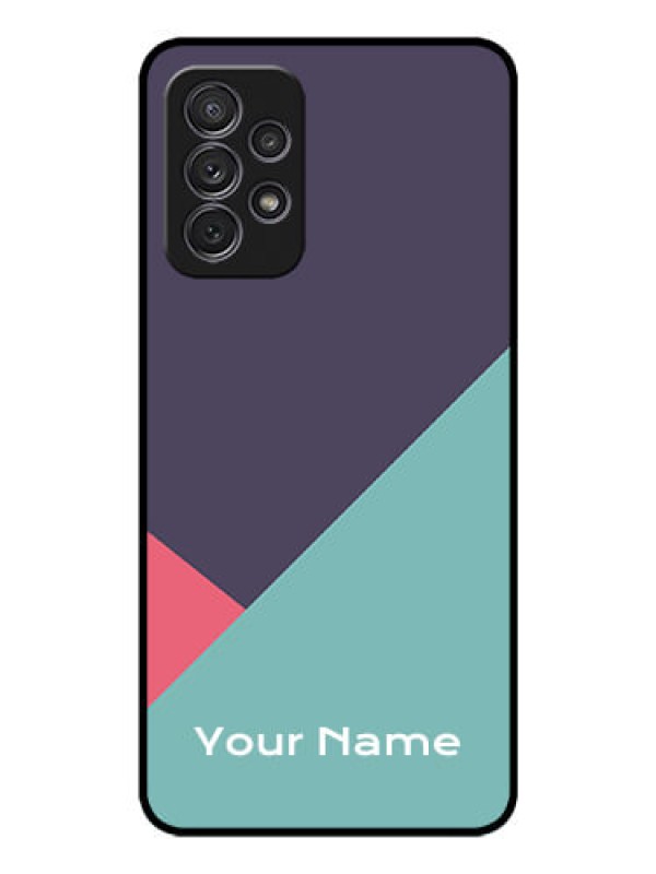 Custom Galaxy A72 Custom Glass Mobile Case - Tri Color abstract Design