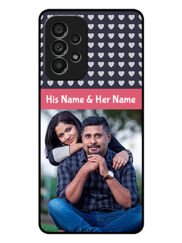 Custom Galaxy A73 5G Custom Glass Mobile Case - Love Symbols Design