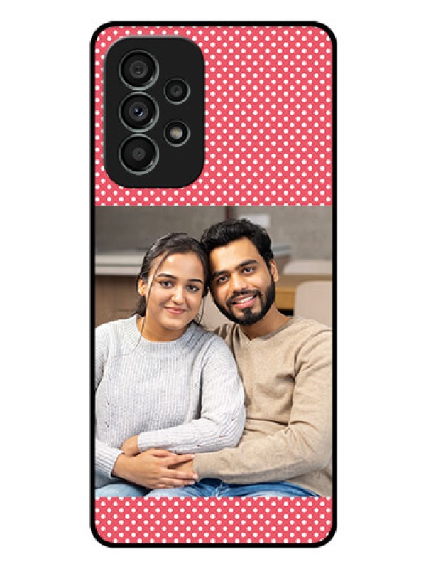 Custom Galaxy A73 5G Custom Glass Phone Case - White Dotted Design
