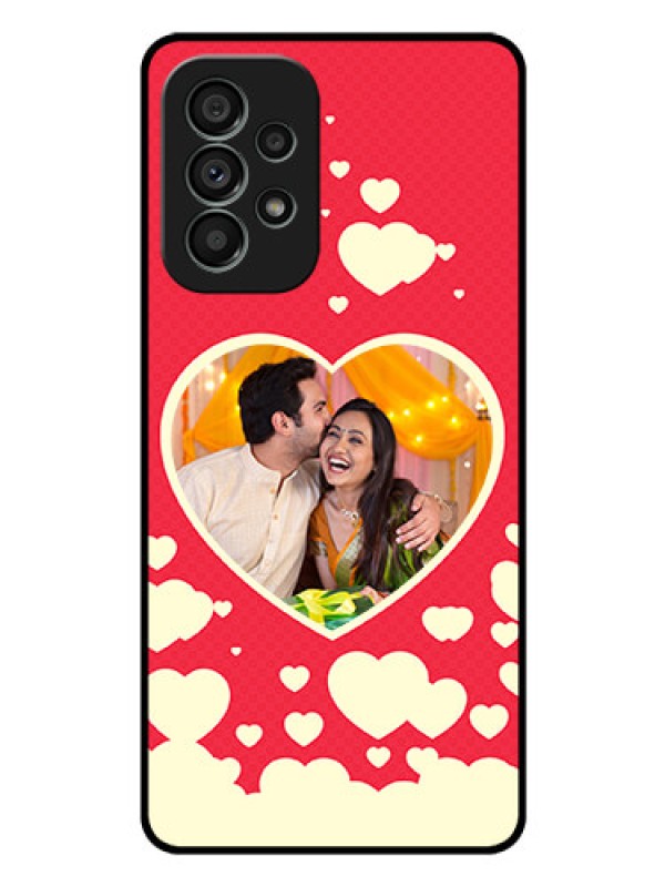 Custom Galaxy A73 5G Custom Glass Mobile Case - Love Symbols Phone Cover Design