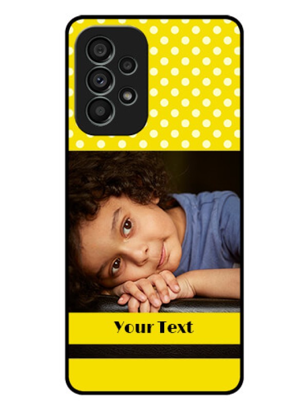 Custom Galaxy A73 5G Custom Glass Phone Case - Bright Yellow Case Design
