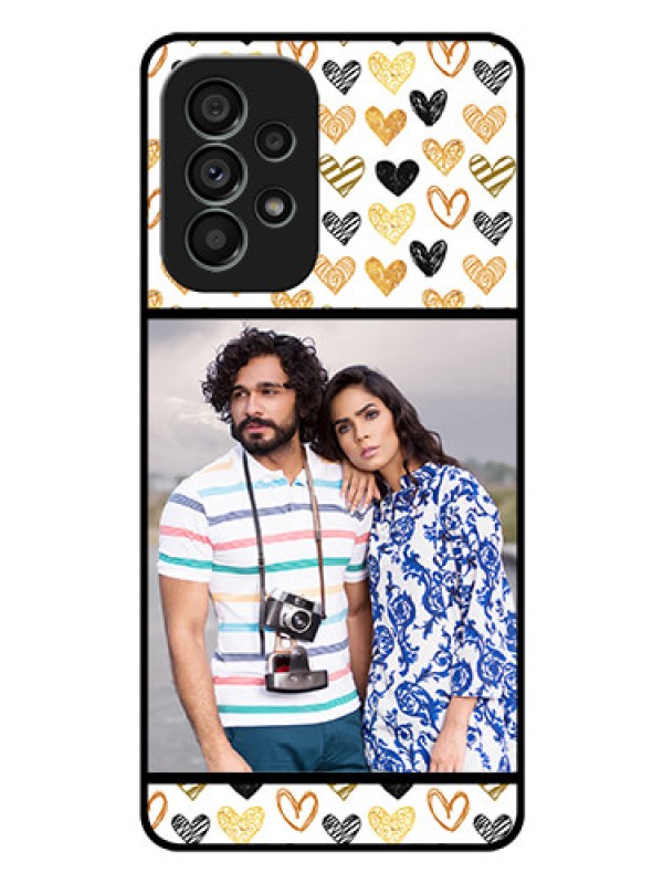 Custom Galaxy A73 5G Photo Printing on Glass Case - Love Symbol Design