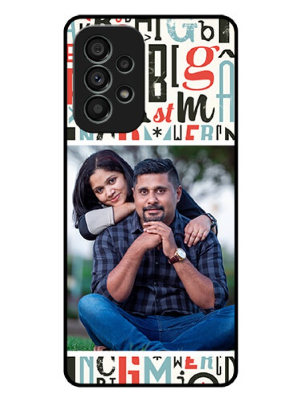 Custom Galaxy A73 5G Personalized Glass Phone Case - Alphabet Design