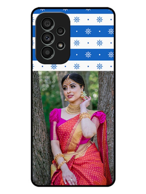 Custom Galaxy A73 5G Photo Printing on Glass Case - Snow Pattern Design