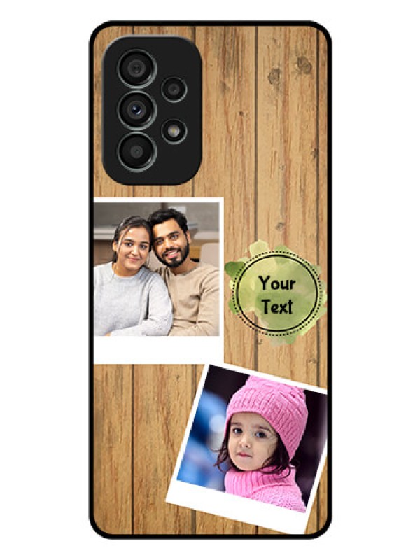 Custom Galaxy A73 5G Custom Glass Phone Case - Wooden Texture Design