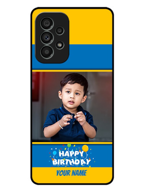 Custom Galaxy A73 5G Custom Glass Mobile Case - Birthday Wishes Design