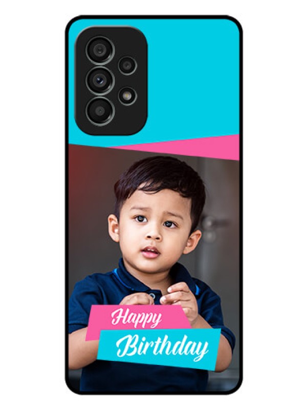 Custom Galaxy A73 5G Personalized Glass Phone Case - Image Holder with 2 Color Design
