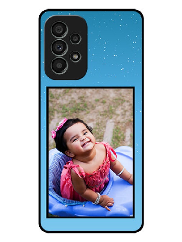 Custom Galaxy A73 5G Custom Glass Mobile Case - Wave Pattern Colorful Design
