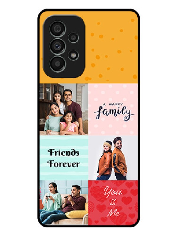Custom Galaxy A73 5G Personalized Glass Phone Case - Images with Quotes Design