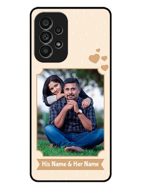Custom Galaxy A73 5G Custom Glass Phone Case - with confetti love design