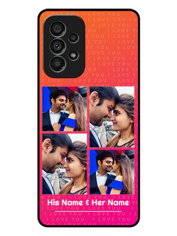 Custom Galaxy A73 5G Custom Glass Phone Case - I Love You Pink Design