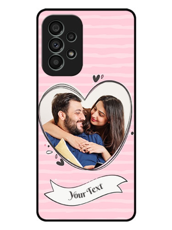 Custom Galaxy A73 5G Custom Glass Phone Case - Vintage Heart Design