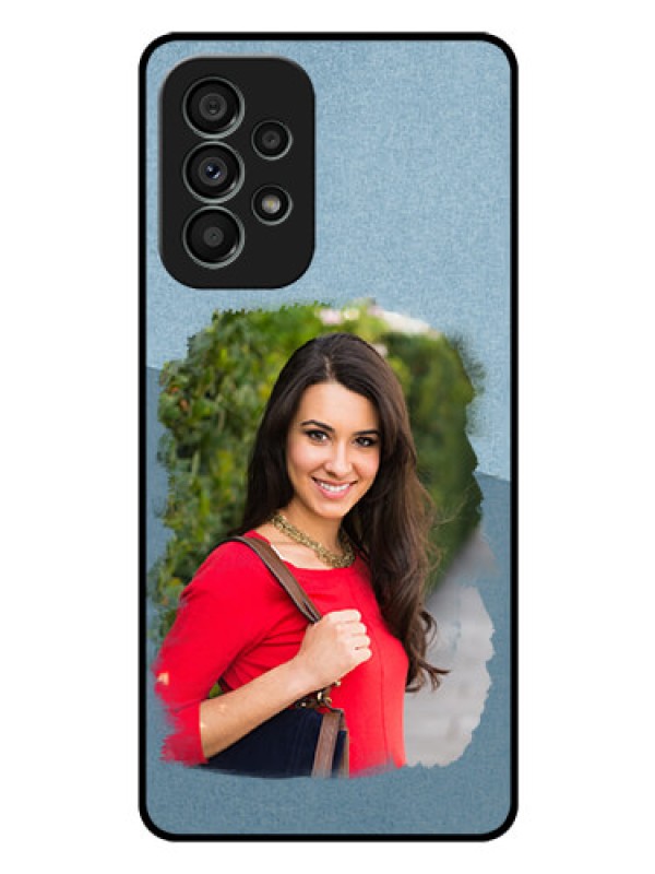 Custom Galaxy A73 5G Custom Glass Mobile Case - Grunge Line Art Design