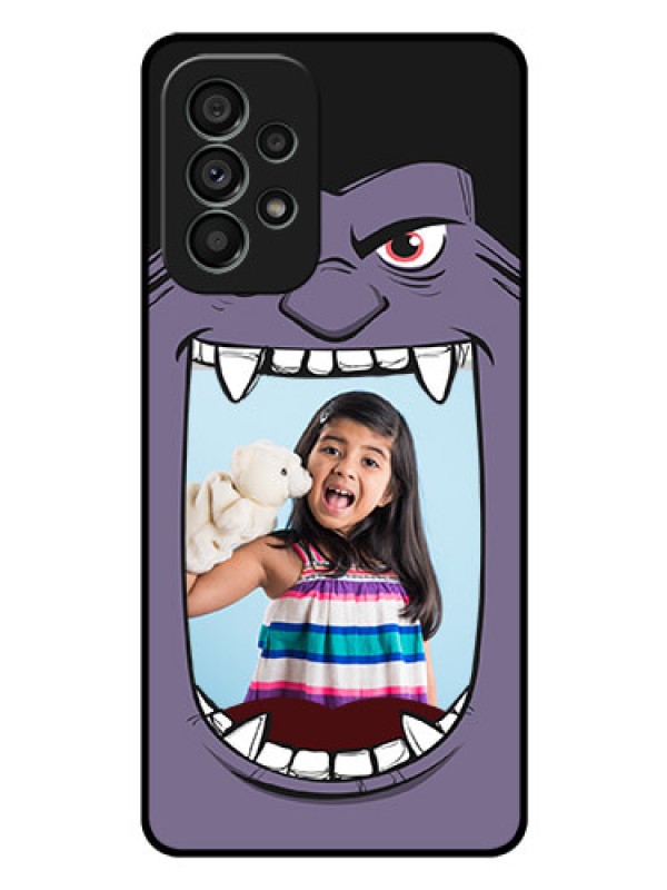 Custom Galaxy A73 5G Custom Glass Phone Case - Angry Monster Design