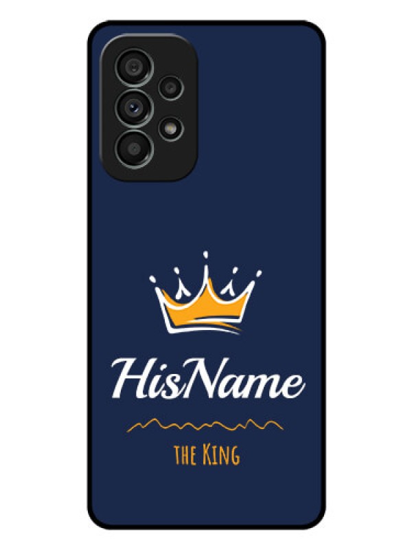 Custom Galaxy A73 5G Glass Phone Case King with Name