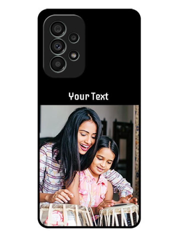 Custom Galaxy A73 5G Photo with Name on Glass Phone Case