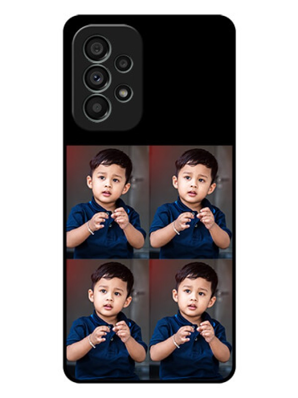 Custom Galaxy A73 5G 4 Image Holder on Glass Mobile Cover