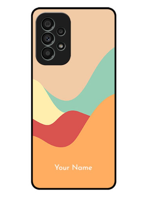 Custom Galaxy A73 5G Personalized Glass Phone Case - Ocean Waves Multi-colour Design