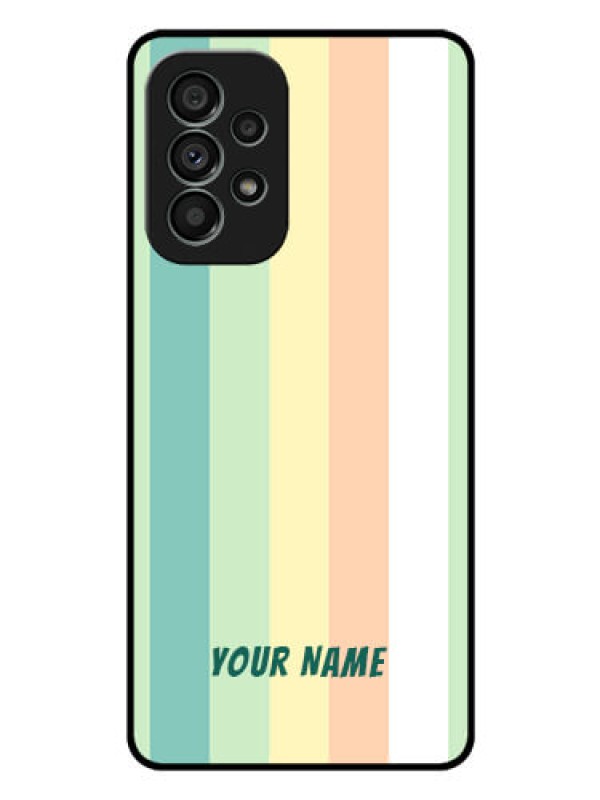 Custom Galaxy A73 5G Photo Printing on Glass Case - Multi-colour Stripes Design