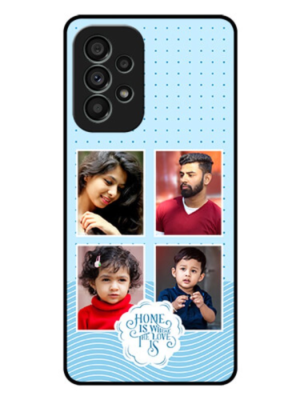 Custom Galaxy A73 5G Custom Glass Phone Case - Cute love quote with 4 pic upload Design
