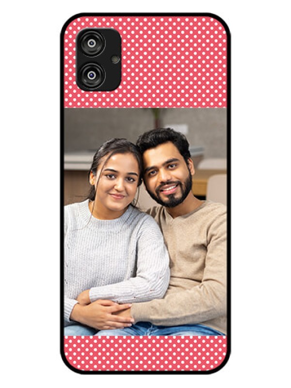 Custom Samsung Galaxy F04 Custom Glass Phone Case - White Dotted Design