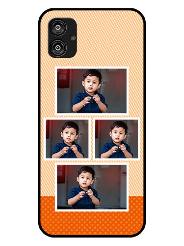 Custom Samsung Galaxy F04 Photo Printing on Glass Case - Bulk Photos Upload Design