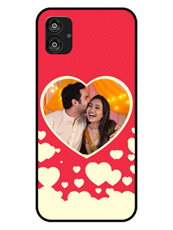 Custom Samsung Galaxy F04 Custom Glass Mobile Case - Love Symbols Phone Cover Design