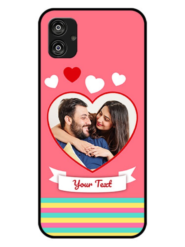 Custom Samsung Galaxy F04 Photo Printing on Glass Case - Love Doodle Design