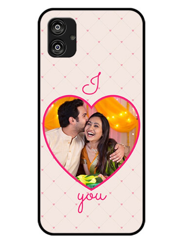 Custom Samsung Galaxy F04 Custom Glass Mobile Case - Heart Shape Design
