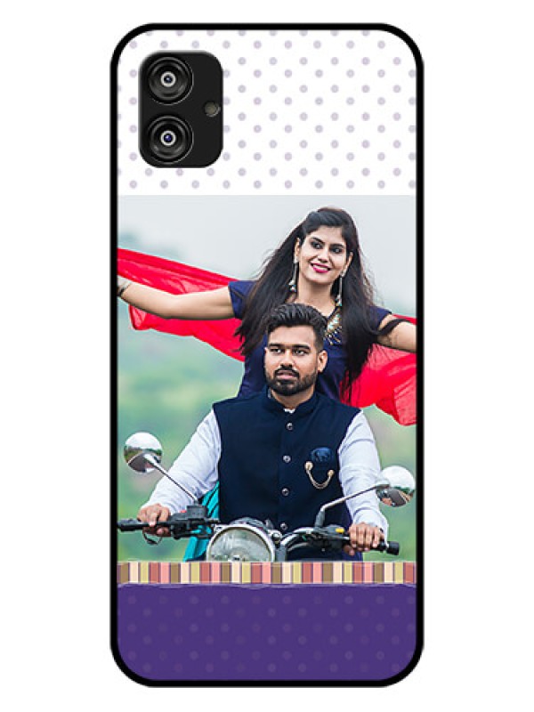 Custom Samsung Galaxy F04 Photo Printing on Glass Case - Cute Family Design