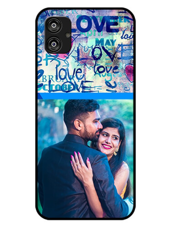 Custom Samsung Galaxy F04 Custom Glass Mobile Case - Colorful Love Design