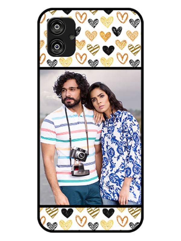 Custom Samsung Galaxy F04 Photo Printing on Glass Case - Love Symbol Design