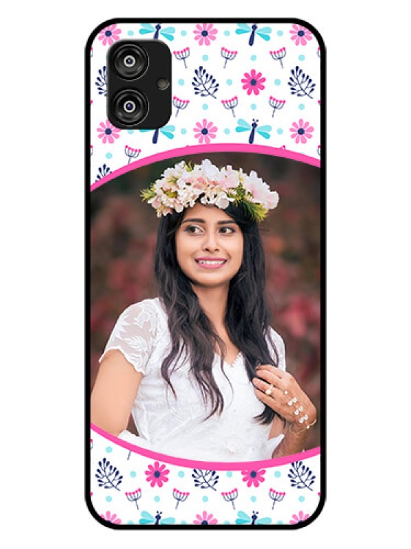 Custom Samsung Galaxy F04 Photo Printing on Glass Case - Colorful Flower Design