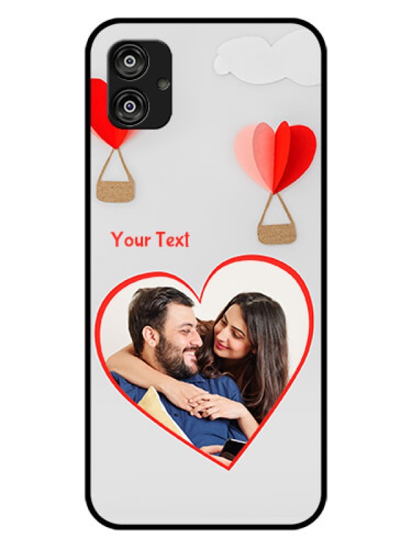 Custom Samsung Galaxy F04 Custom Glass Mobile Case - Parachute Love Design