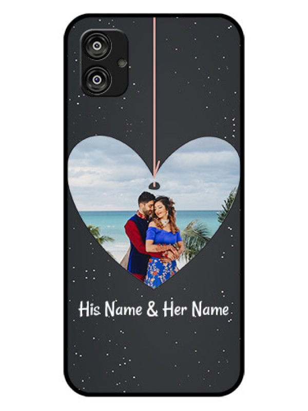 Custom Samsung Galaxy F04 Custom Glass Phone Case - Hanging Heart Design