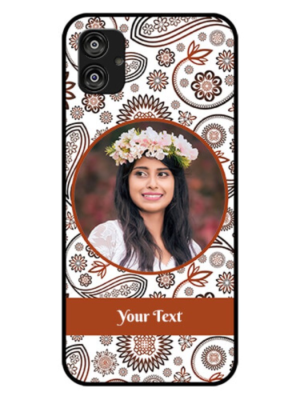 Custom Samsung Galaxy F04 Custom Glass Mobile Case - Abstract Flower Design