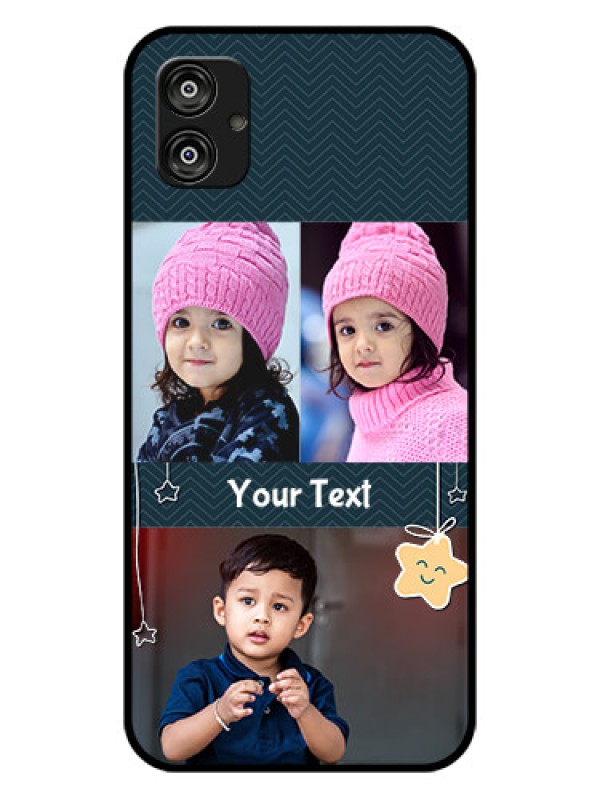 Custom Samsung Galaxy F04 Custom Glass Mobile Case - Hanging Stars Design