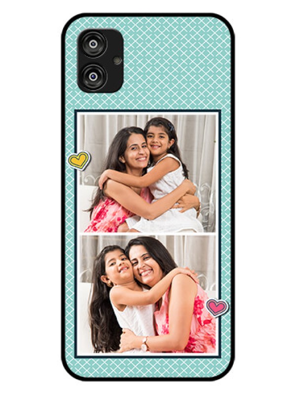 Custom Samsung Galaxy F04 Custom Glass Phone Case - 2 Image Holder with Pattern Design